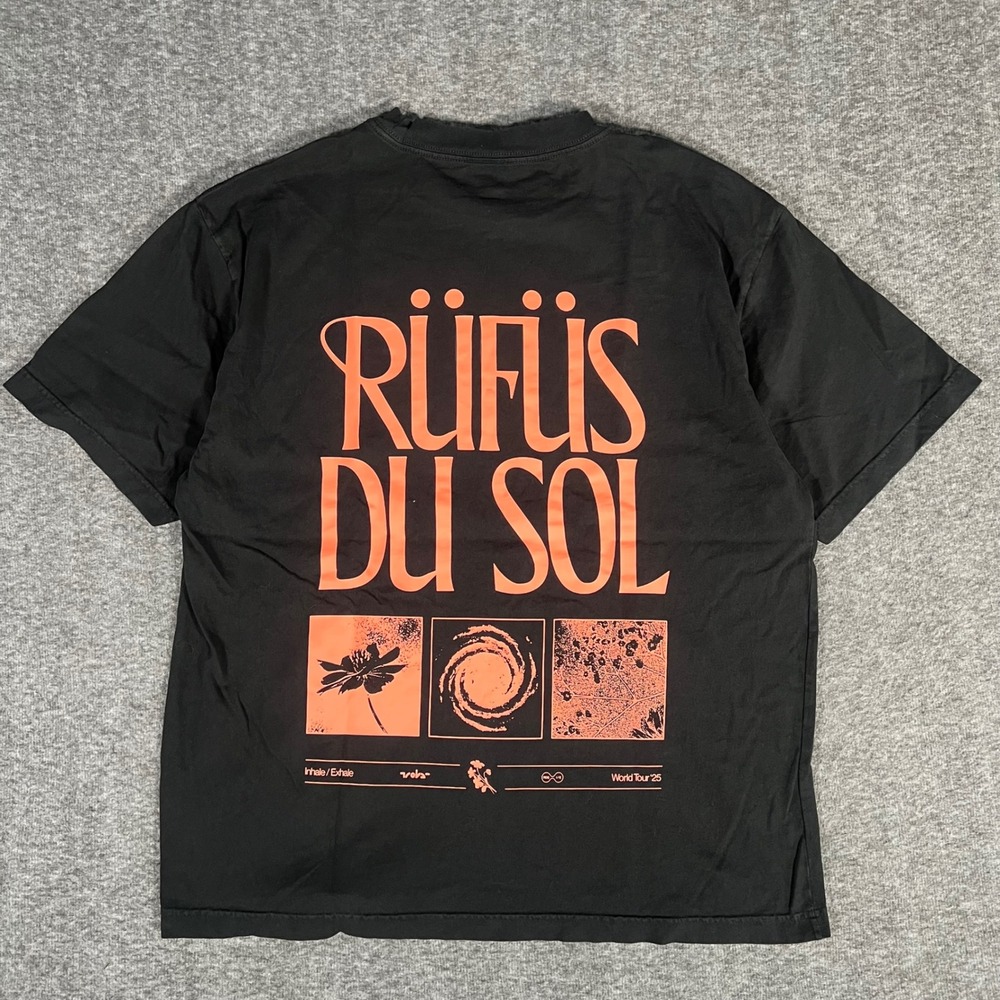 Rufus Du Sol Shirt Mens Large Black Inhale Exhale World Tour 2025 Concert Tee